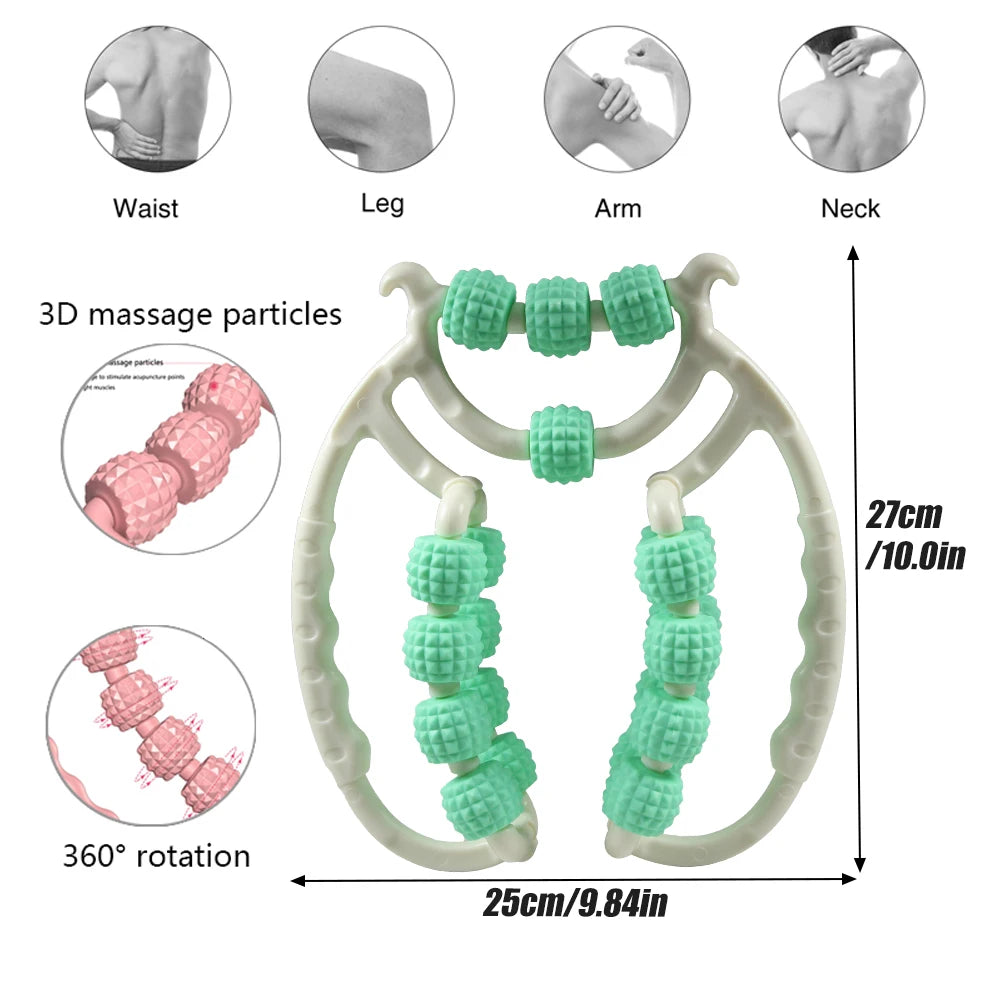 Newest 20 Wheel Annular Leg Clamp Massager Anti-cellulite Massager Body Slimming Roller.